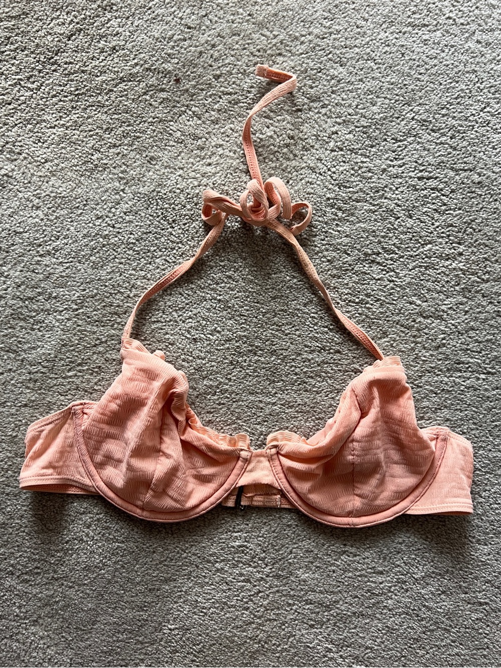 Peach Underwire Halter Bikini Top